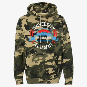 
                  
                    Load image into Gallery viewer, Trainer Club Camo Alumni Hooded Sweatshirt
                  
                