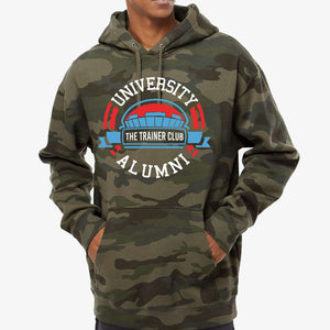 
                  
                    Load image into Gallery viewer, Trainer Club Camo Alumni Hooded Sweatshirt
                  
                