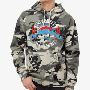 
                  
                    Load image into Gallery viewer, Trainer Club Camo Alumni Hooded Sweatshirt
                  
                